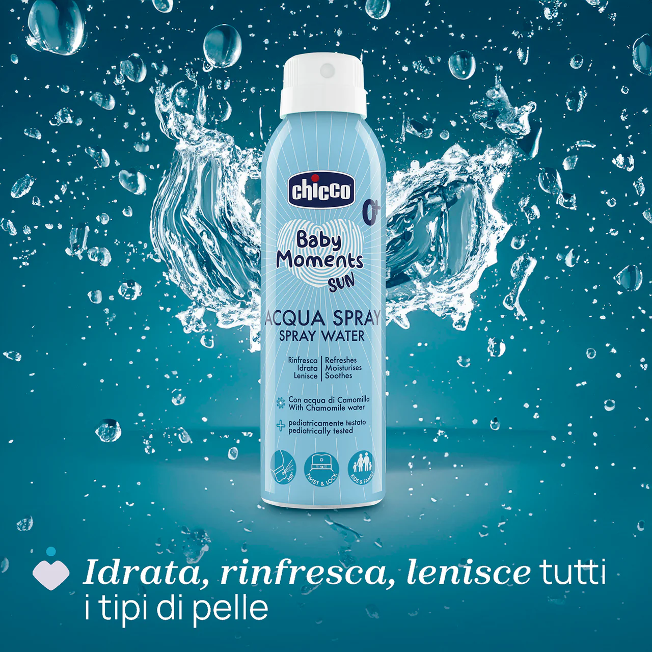 Chicco Acqua Spray Rinfrescante Baby Moments Sun 150 ml - Image 2