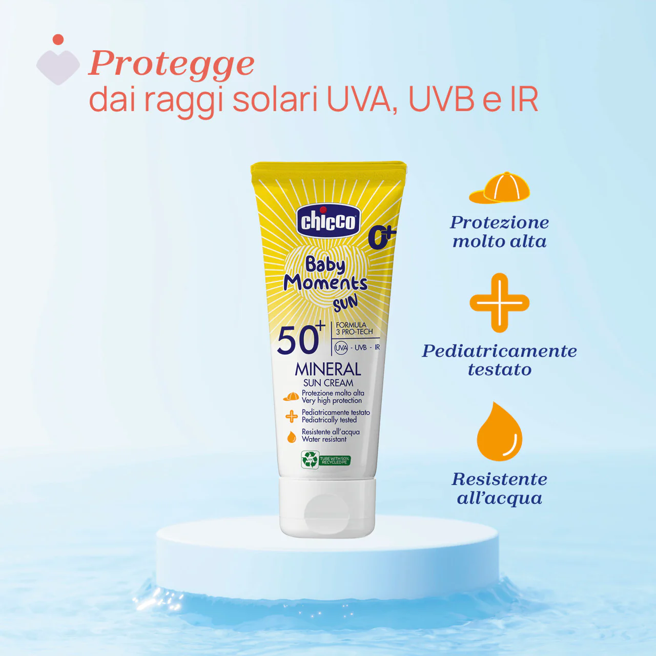 Chicco Crema Solare Mineral SPF 50+ Baby Moments Sun 75 ml - Image 4
