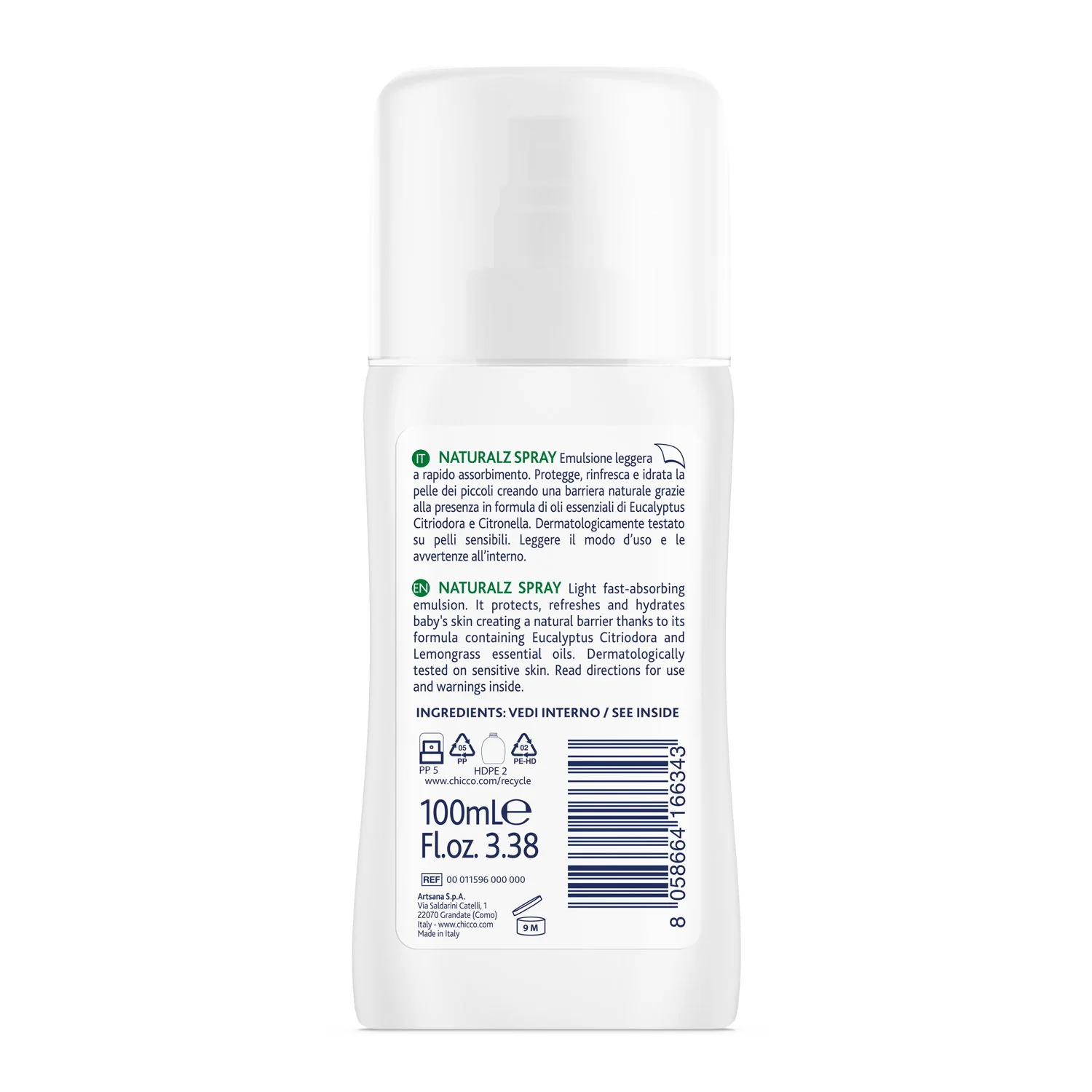 Chicco Spray Antizanzare alla Citronella NaturalZ 100 ml - Image 2