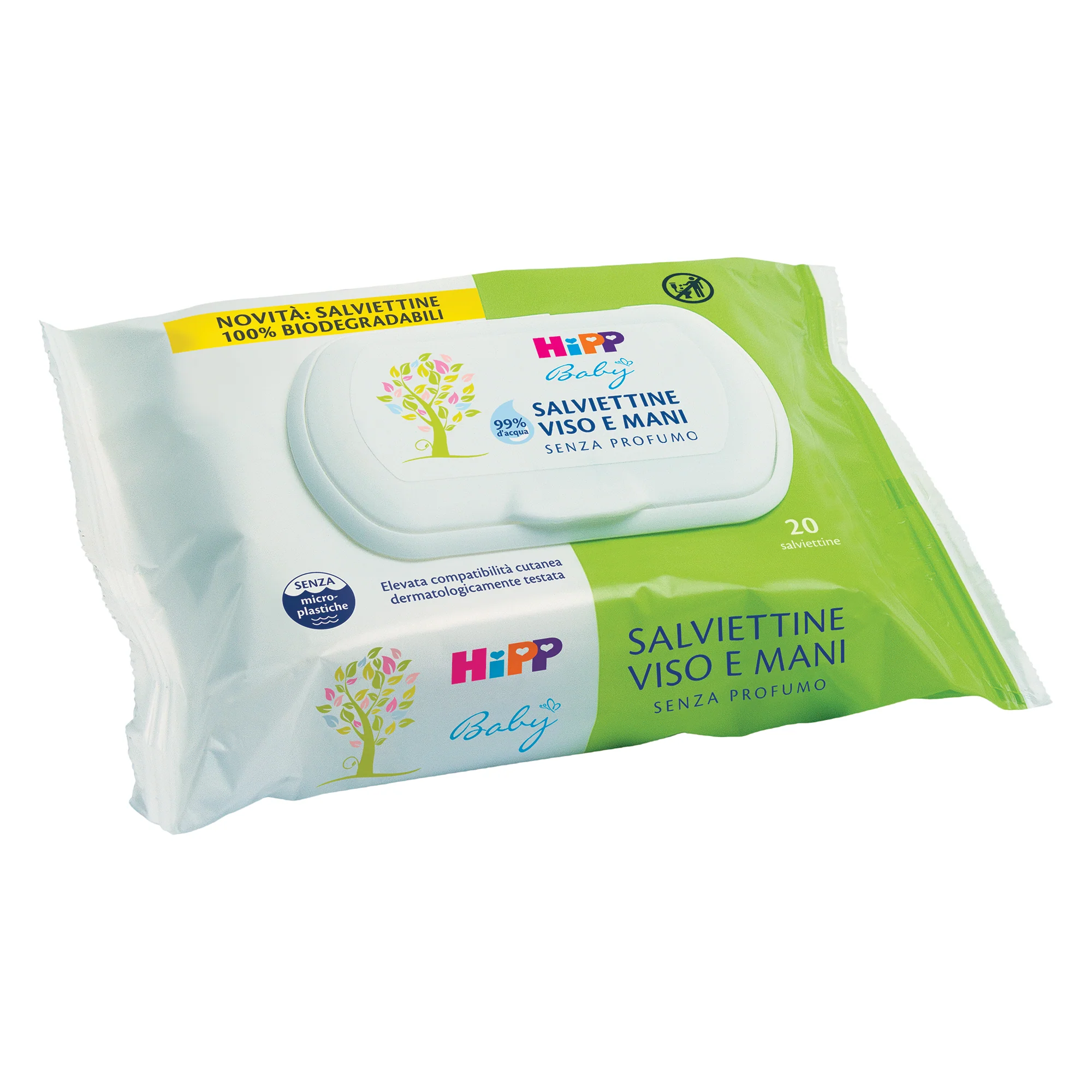 HiPP Baby Care Salviette Biodegradabili Viso e Mani 20 pezzi