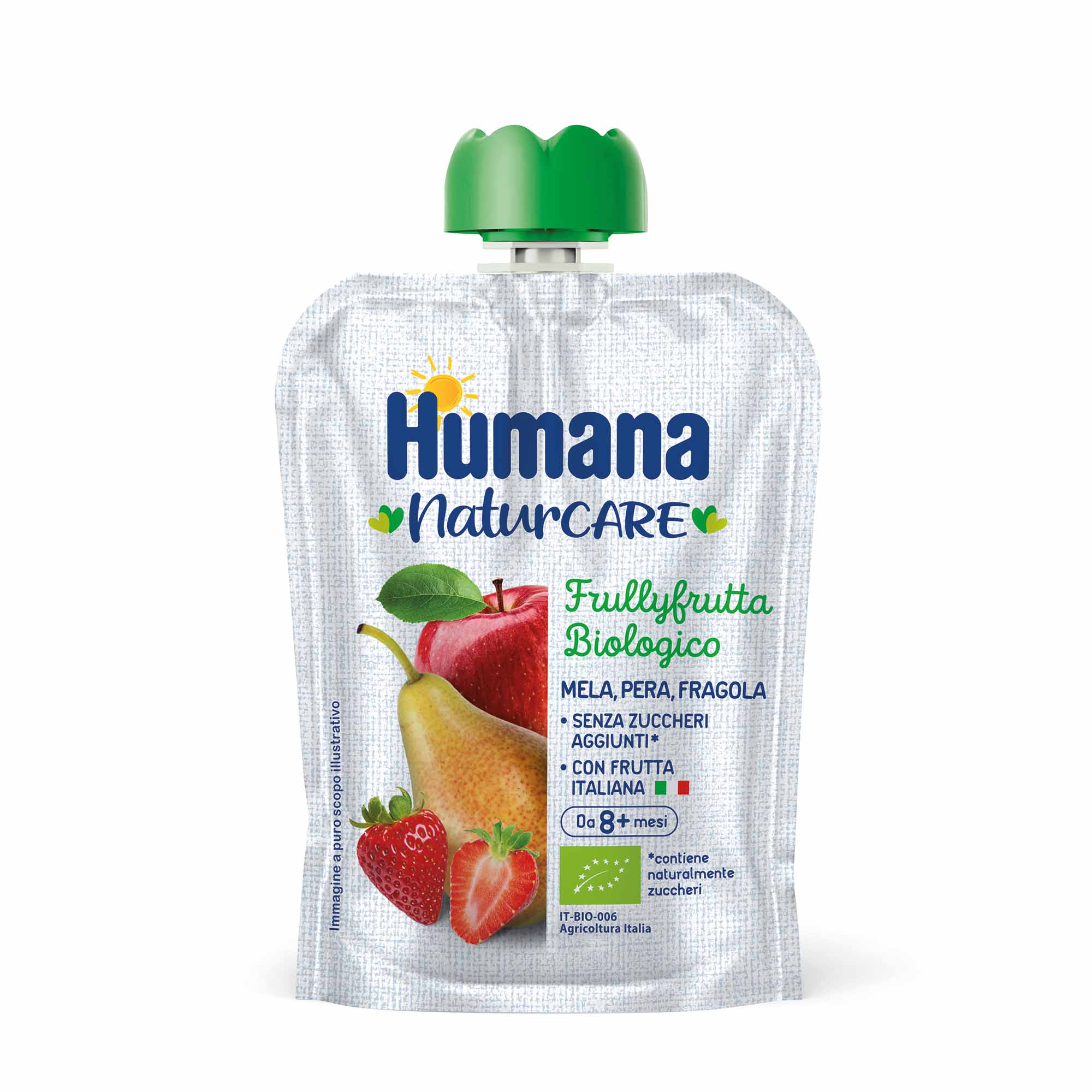 Humana Frullyfrutta Mela, Pera e Fragola Bio 90 g