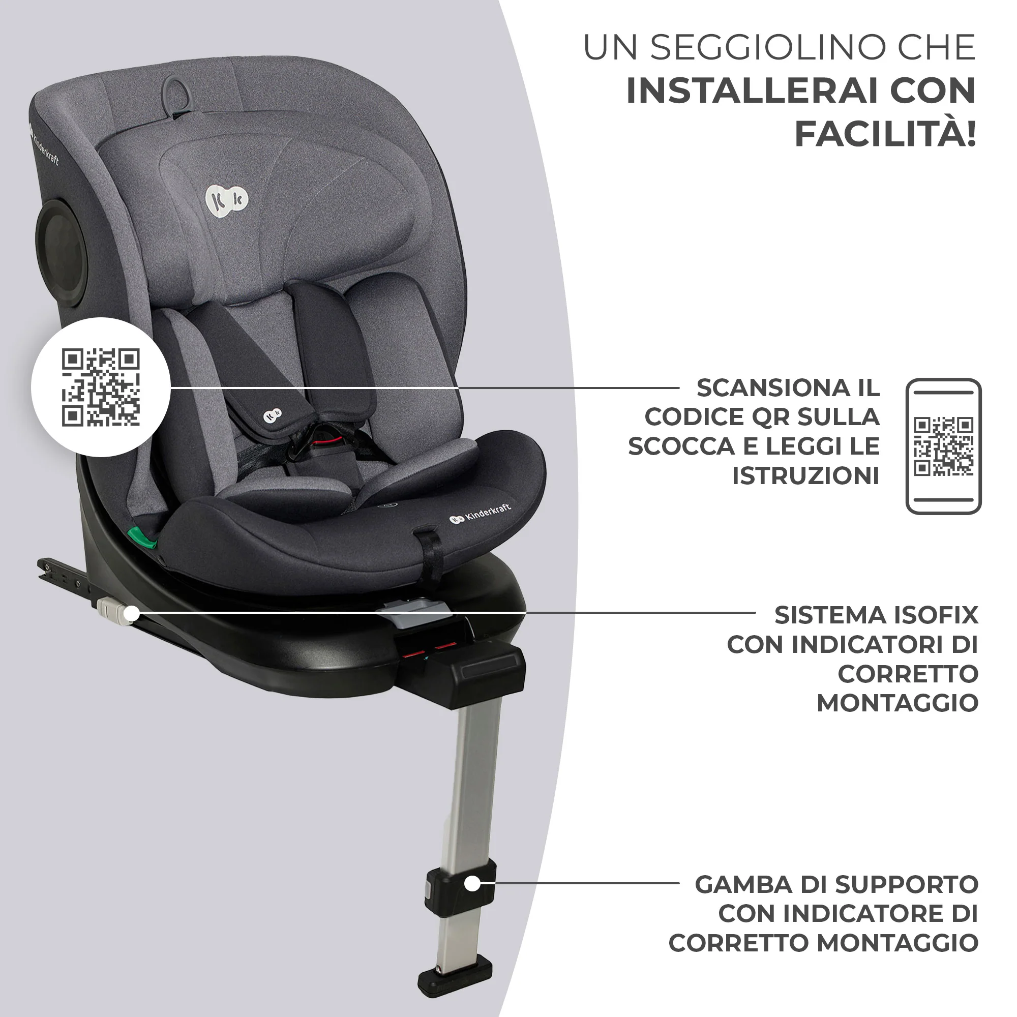 Kinderkraft Seggiolino Auto i-360 i-Size 40-150 cm - Image 21