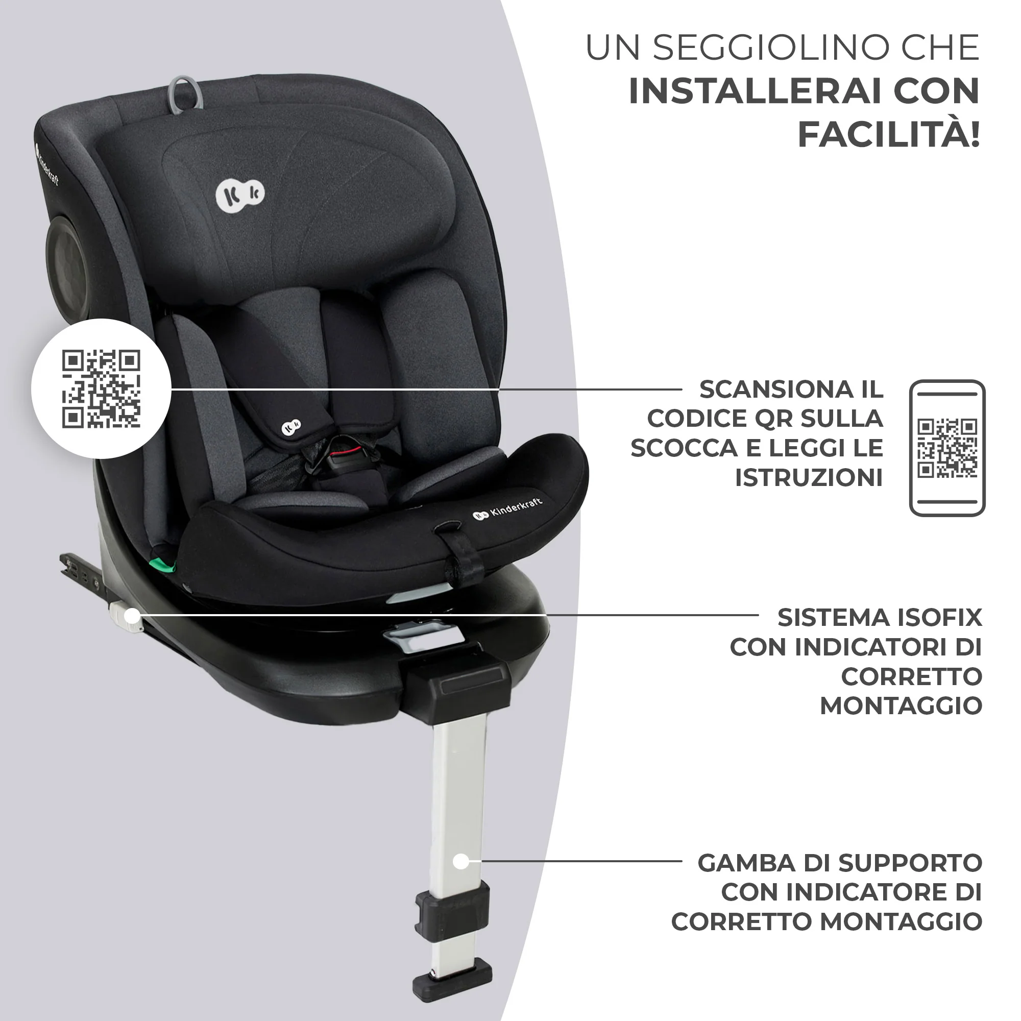 Kinderkraft Seggiolino Auto i-360 i-Size 40-150 cm - Image 7