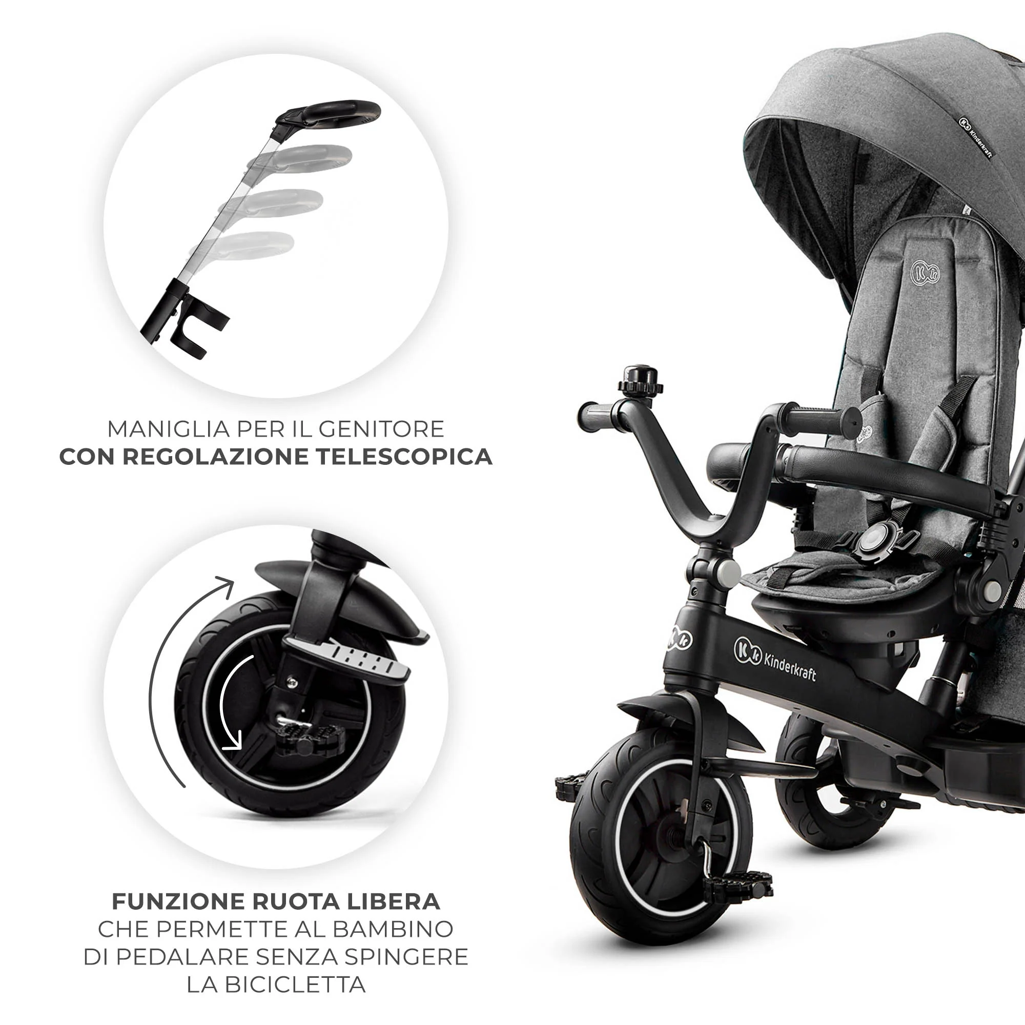 Kinderkraft Triciclo Evolutivo 5in1 Easytwist +9 mesi - Image 8