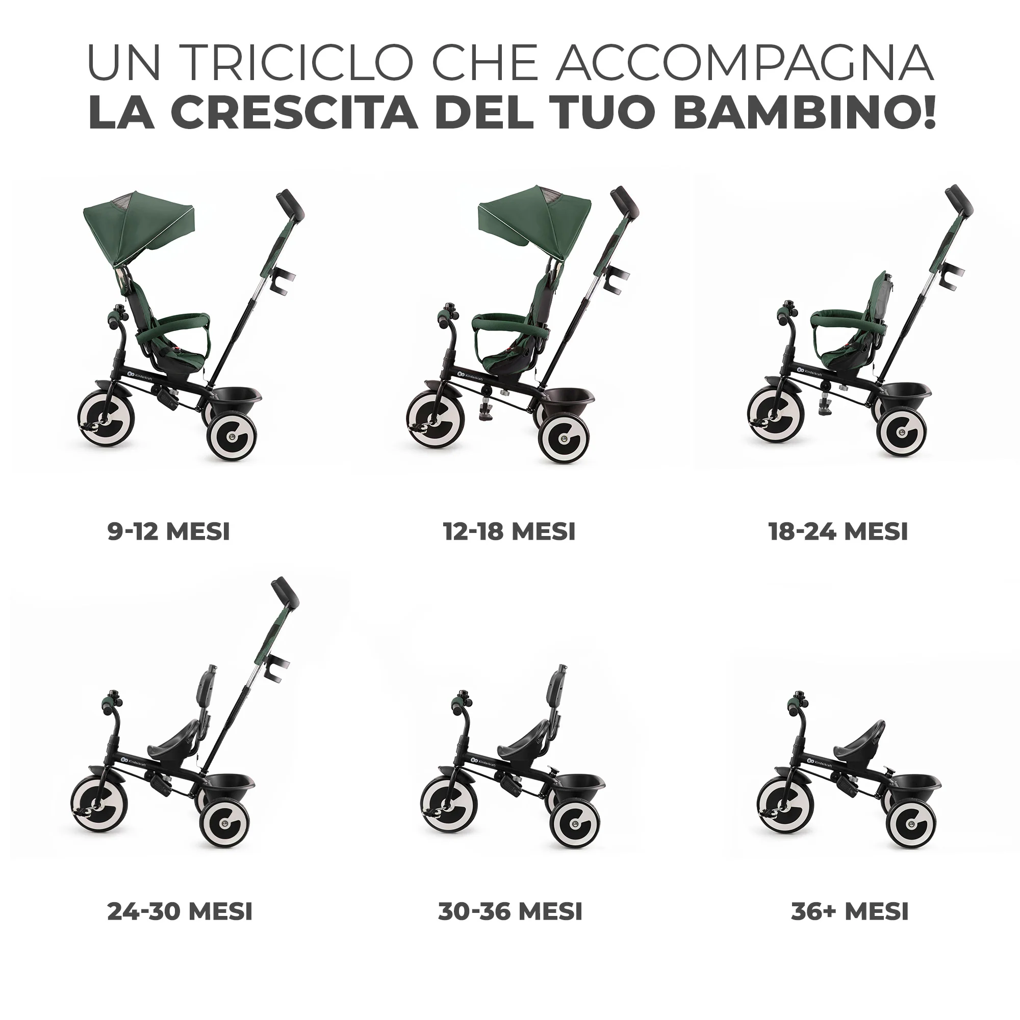Kinderkraft Triciclo Evolutivo Aston +9 mesi - Image 10