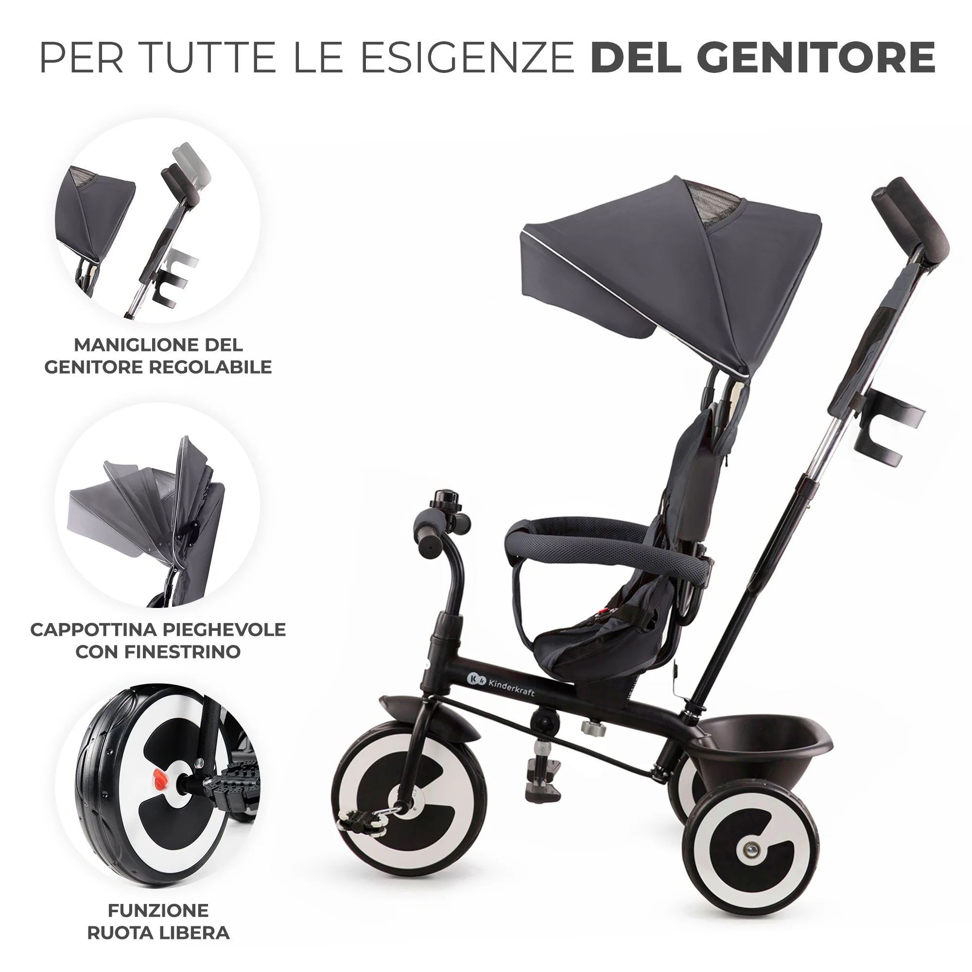 Kinderkraft Triciclo Evolutivo Aston +9 mesi - Image 4