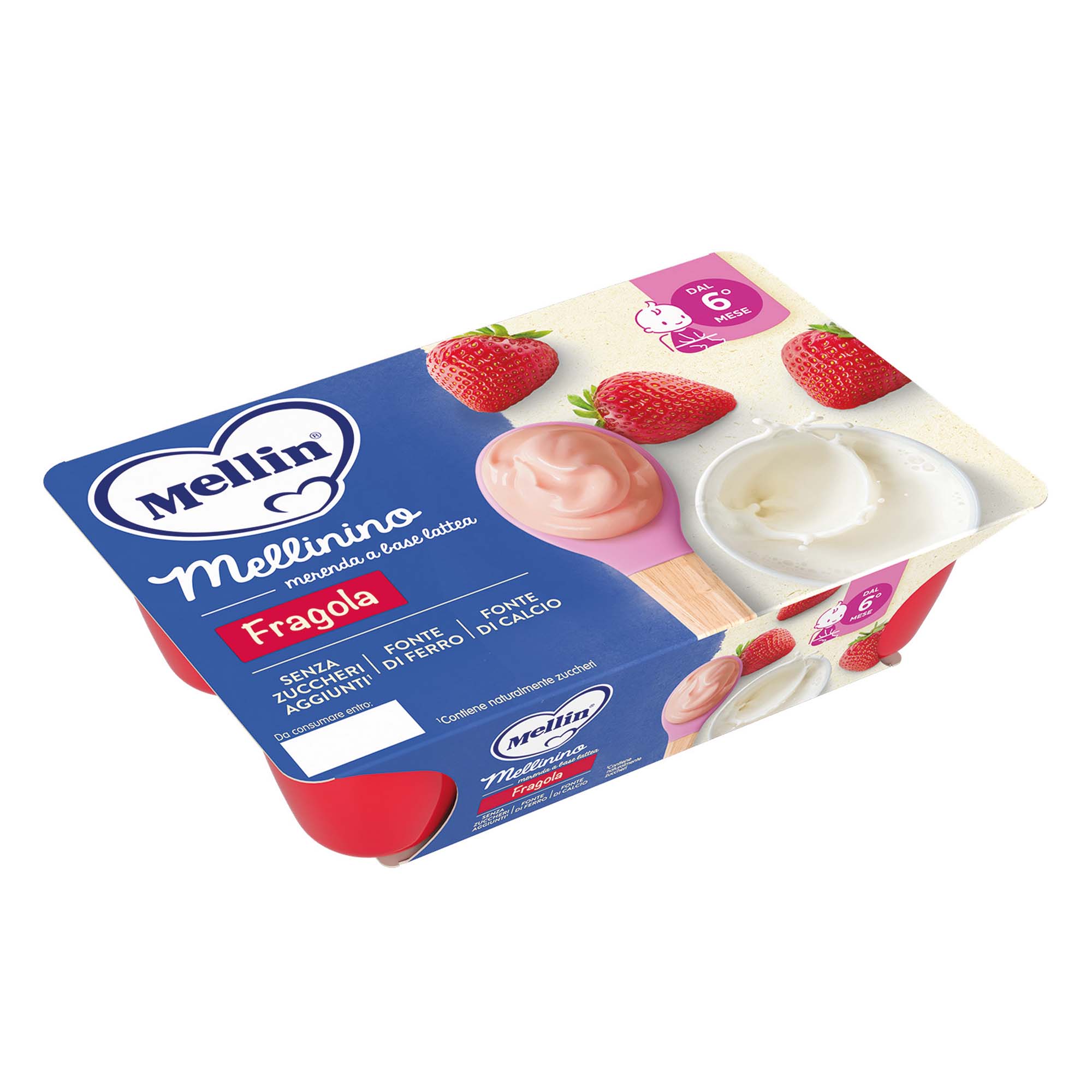 Mellin Merenda al Latte con Fragola Mellinino 330 g (6x55 g)