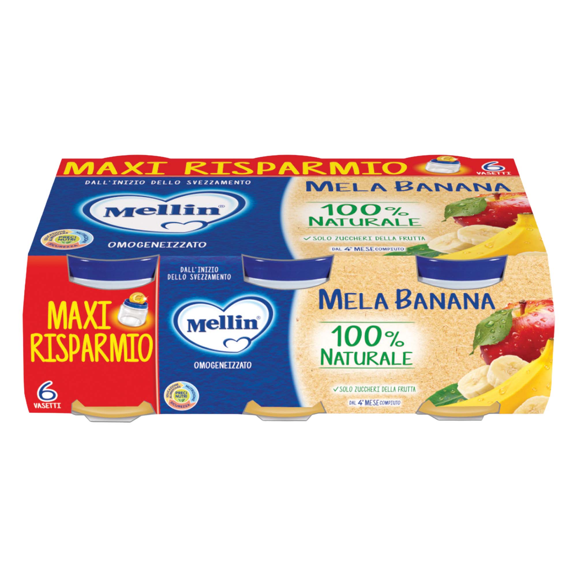 Mellin Omogeneizzato di Mela e Banana 600 g (6x100 g)