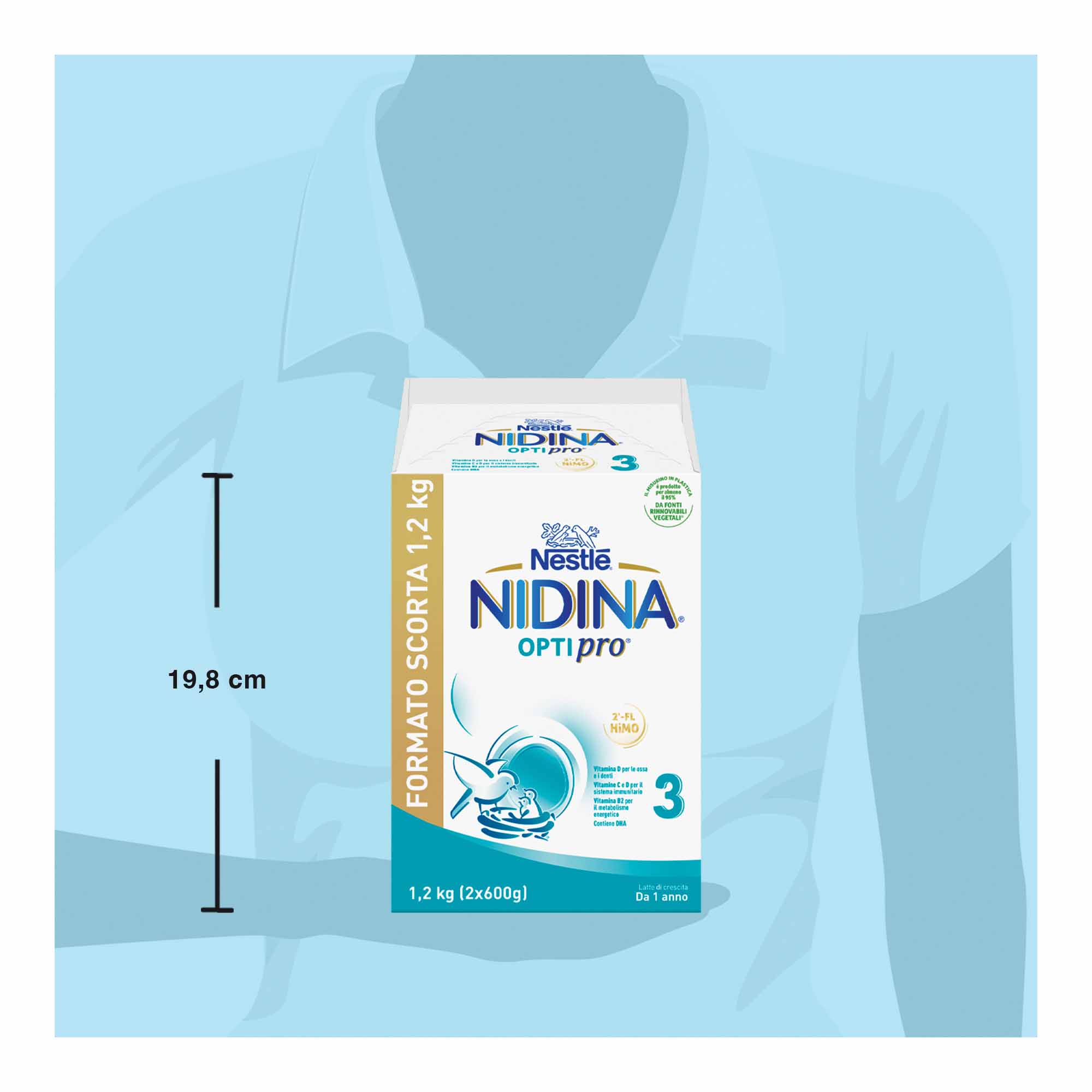 Nestlé Nidina Optipro Latte di Crescita 3 in polvere 1,2 kg (2x600 g) - Image 6