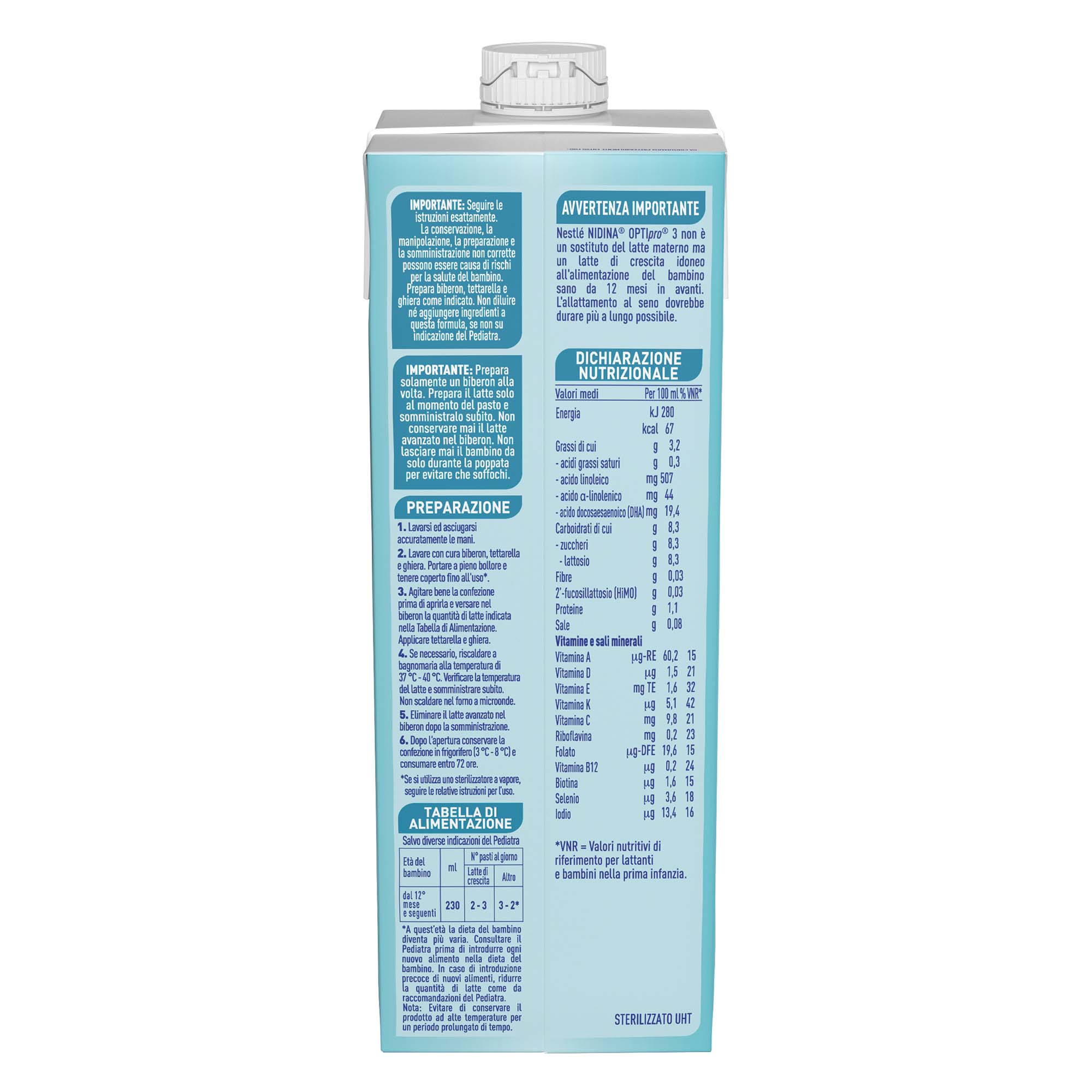 Nestlé Nidina Optipro Latte di Crescita 3 liquido 1 L - Image 4
