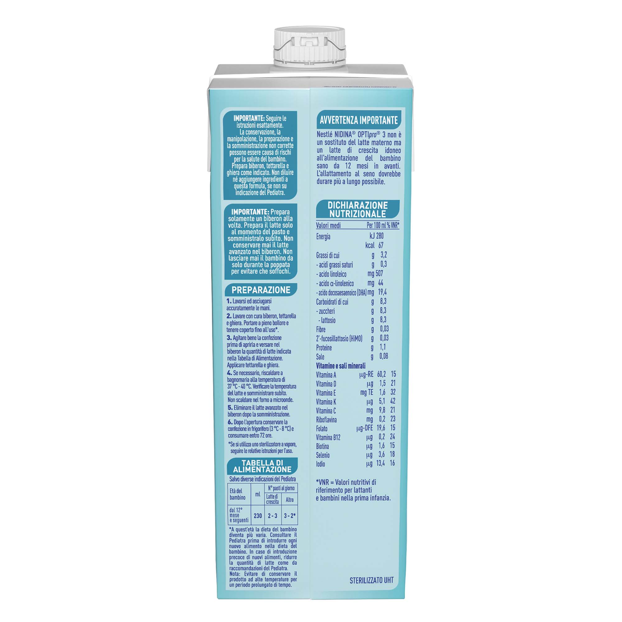 Nestlé Nidina Optipro Latte di Crescita 3 liquido 6 L (6x1 L) - Image 5