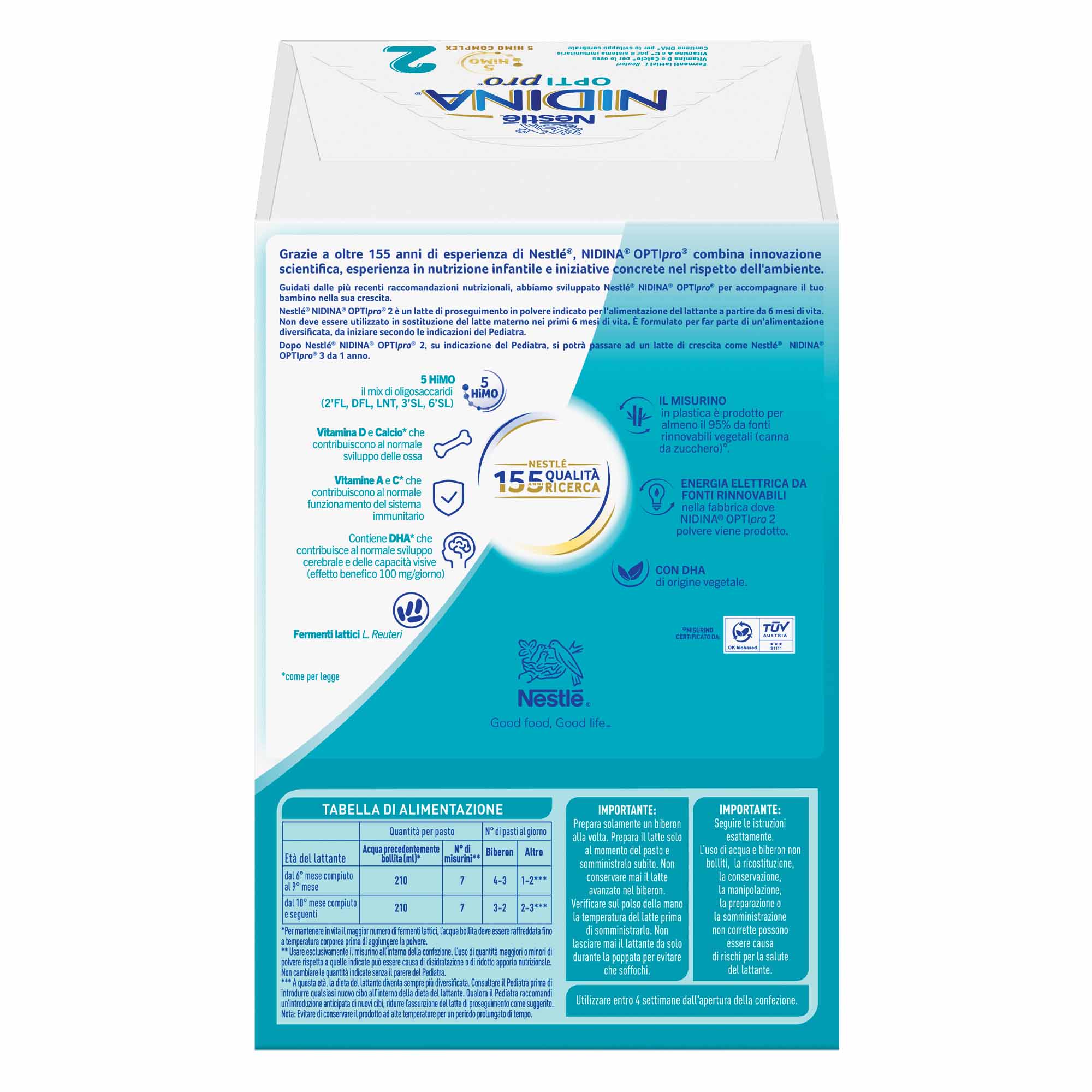 Nestlé Nidina Optipro Latte di Proseguimento 2 in polvere 1,2 kg (2x600 g) - Image 2