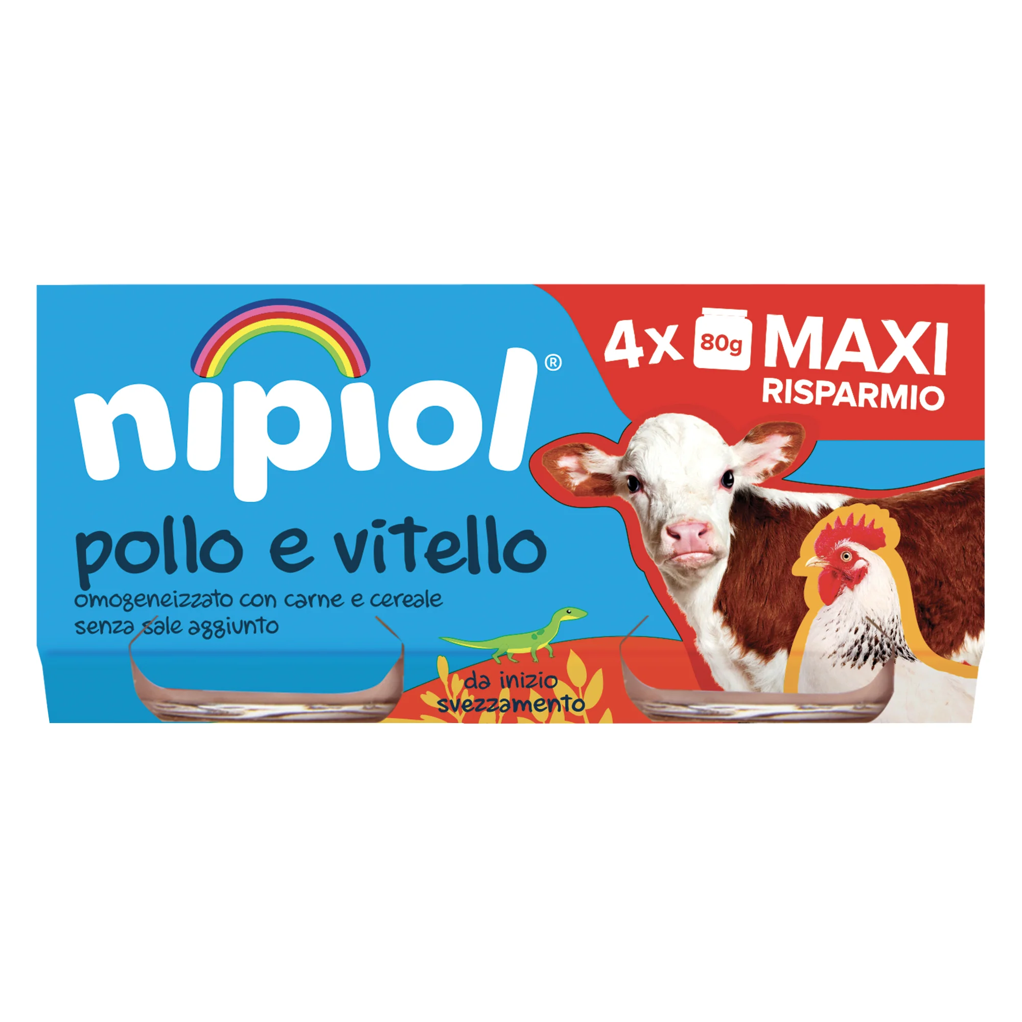 Nipiol Omogeneizzato di Pollo e Vitello 320 g (4x80 g)