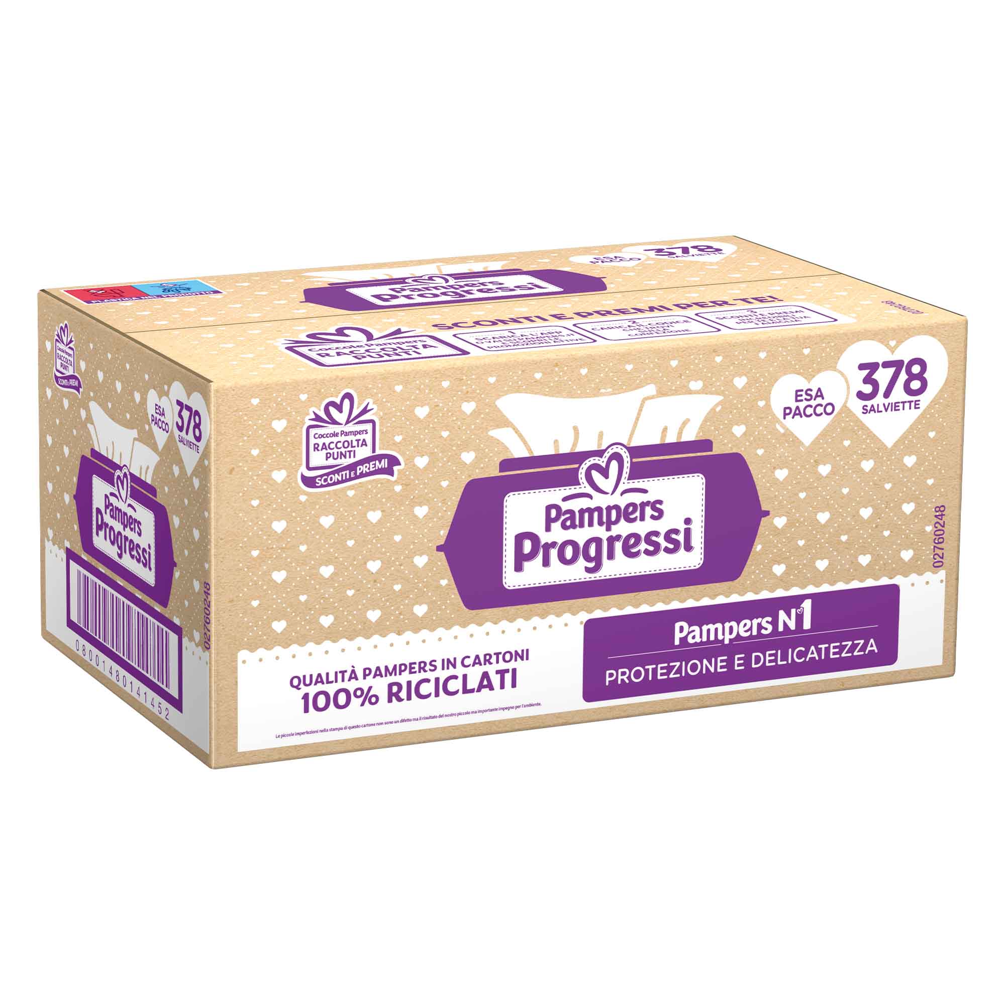 Pampers Salviette Progressi Esapacco 378 pezzi (6x63 pezzi)