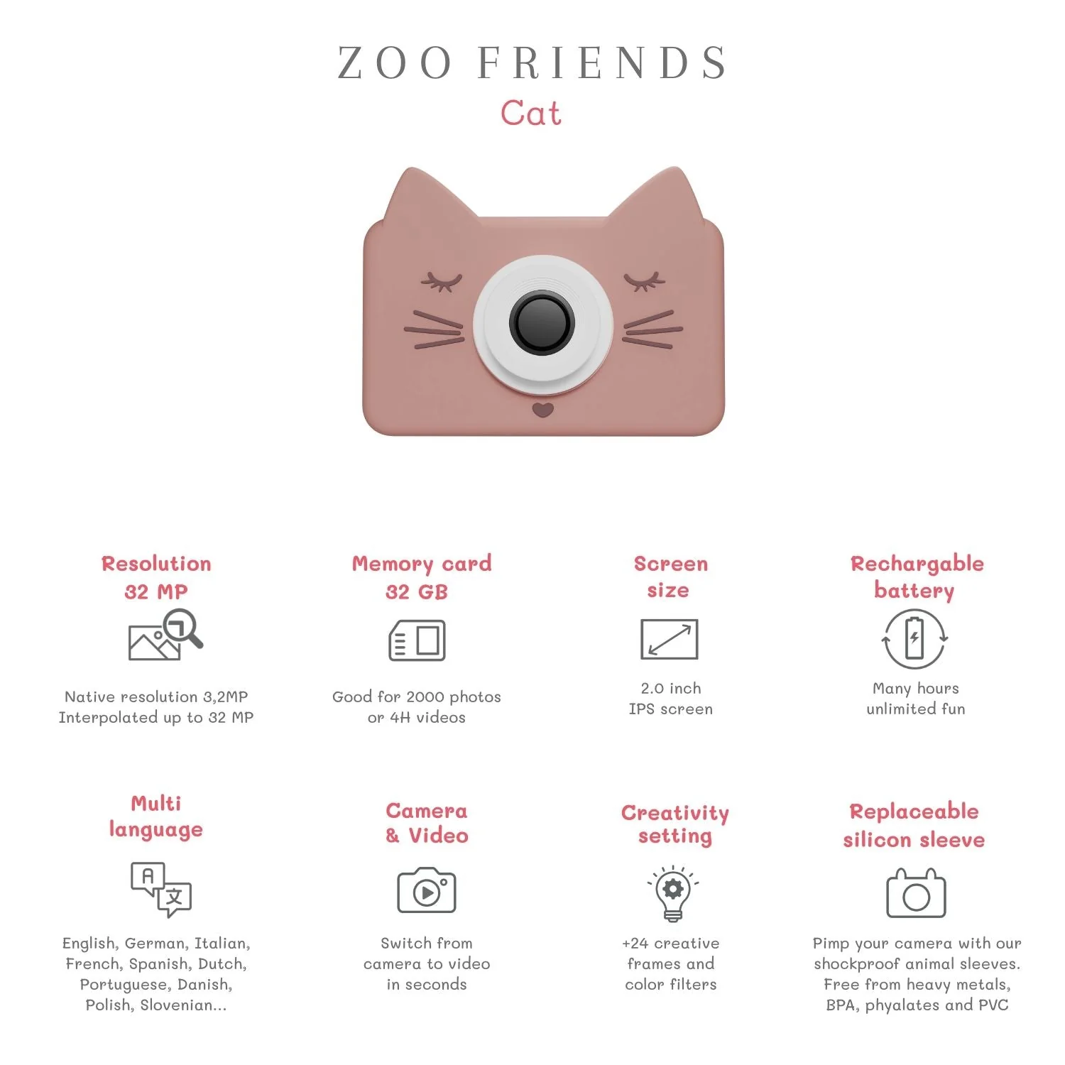 The Zoofamily Fotocamera Digitale Zoo Friends Gatto +3 anni - Image 4